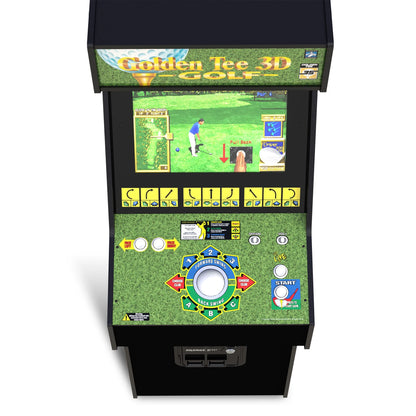 Arcade1Up Golden Tee 3D 35th Anniversary Deluxe Arcade Machine, Built for your Home, Over 5 - foot - tall Cabinet with 8 Classic Games