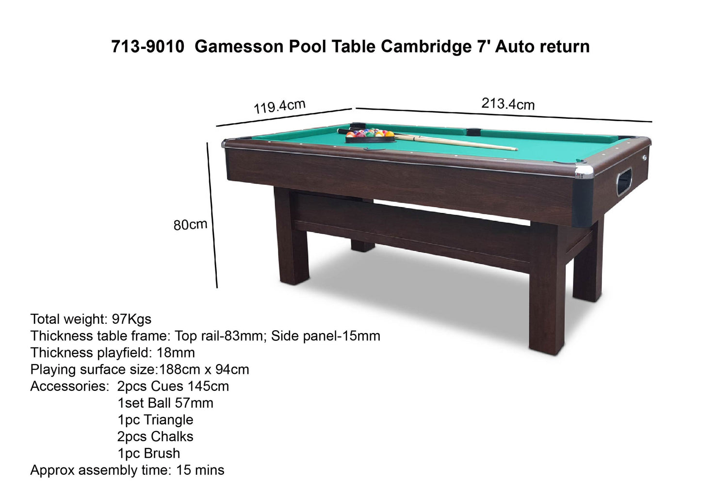 Gamesson American Pool Table | Cambridge 7ft