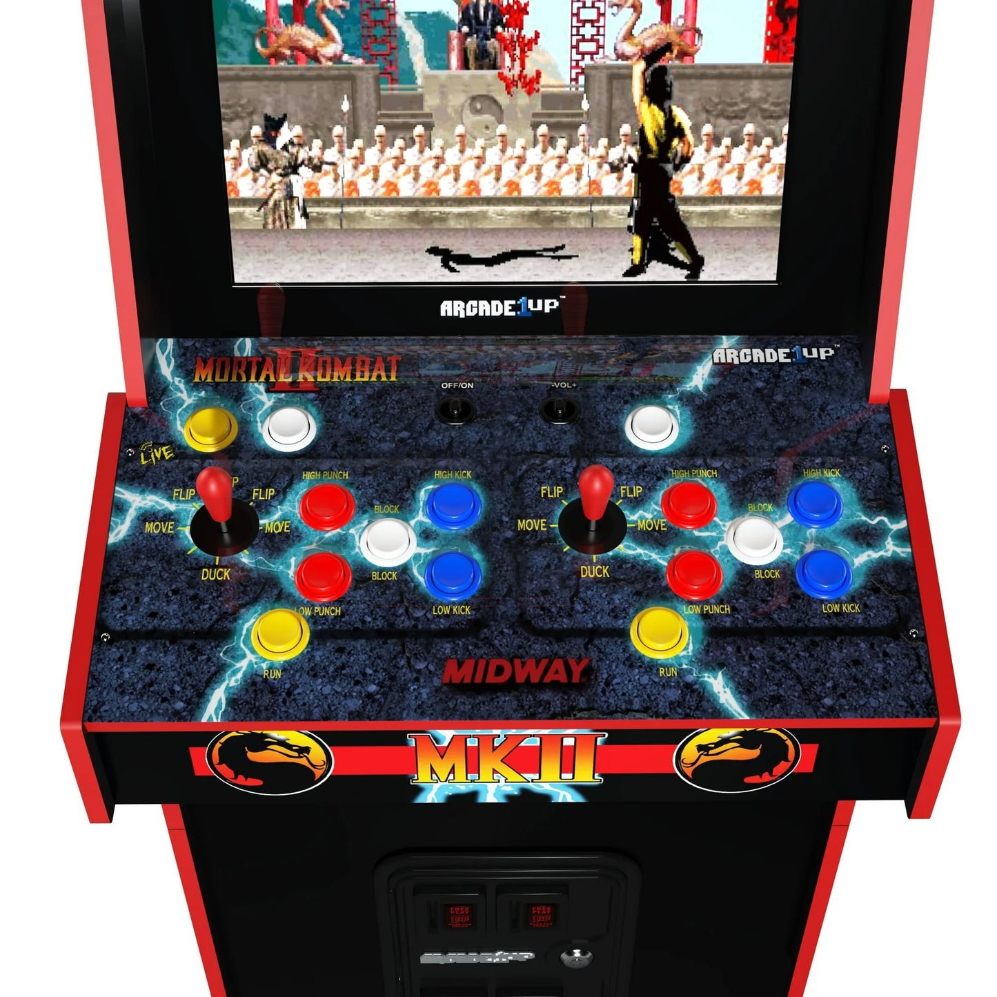 Arcade1Up Mortal Kombat II Deluxe Arcade Game, built for your home, with 5-foot-tall full-size stand-up cabinet, 14 classic games, and 17-inch screen