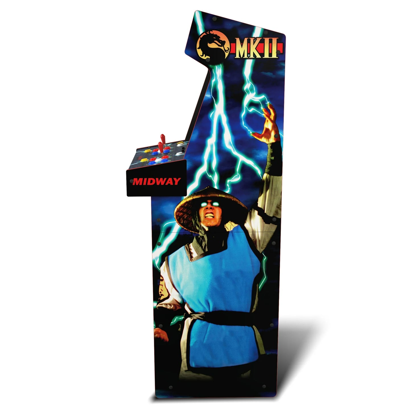 Arcade1Up Mortal Kombat II Deluxe Arcade Game, built for your home, with 5-foot-tall full-size stand-up cabinet, 14 classic games, and 17-inch screen