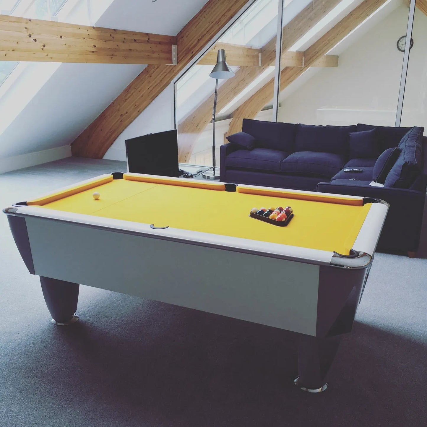 SAM Atlantic Champion English Pool Table | White Gloss